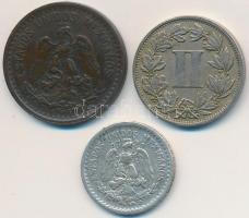 Mexikó 1883. 2c Cu-Ni + 1905M 1c Cu + 1925. 10c Ag T:2,2-
Mexico 1883. 2 Centavos Cu-Ni + 1905M 1 C...