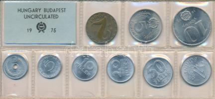 1975. 2f-10Ft 9db klf érmés forgalmi sor fóliatokban T:1