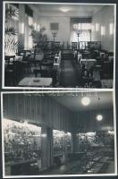 cca 1960 Kecskemét, Önkiszolgáló cipőbolt és egy vendéglő belső képe, Medgyesi László felvételei, 2 db fénykép, 9x12 cm
