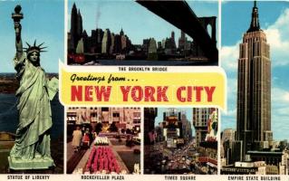 34 db MODERN, főként amerikai városképes lap, benne 15 db New York városképes lap / 34 modern mainly...