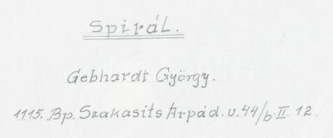 cca 1975 Gebhardt György (1910-1993): Spirál, a szerző által feliratozott vintage fotóművészeti alko...