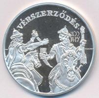 Lebó Ferenc (1960-) 1996. "A honfoglalás emlékére / Vérszerződés" Ag emlékérem (30,97g/0.9...