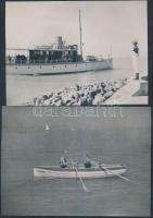 cca 1935 Balatoni kikapcsolódás, 4 db korabeli negatívról készült későbbi nagyítás, 13x18 cm és 20x14 cm közötti méretekben