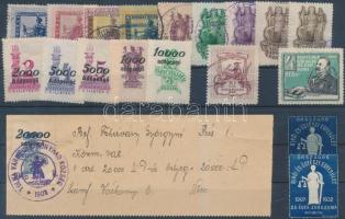 15 db törvénykezési illeték + 3 levélzáró berakólapon + 1 db kivágás