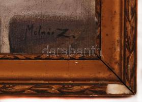 Molnár jelzéssel: Szivaros csendélet. Olaj, karton (festék kopással), keretben, 24×33 cm