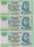 2004,2005,2007. 200Ft "FA","FB","FC" (3x) T:I