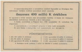 1925. "Országos Kézművesipari Társulat" sorsjegy 5000K T:II