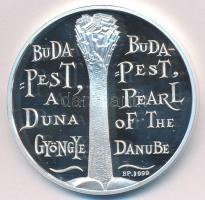 Lebó Ferenc (1960-) 2003. "Budapest a Duna gyöngye / Az MKB köszönti a 125 éves fővárost" Ag emlékérem (31,45g/0.999/42,5mm) T:PP