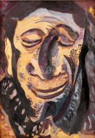 Berely jelzéssel: Férfi arc. Tempera, karton, 32×22 cm