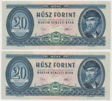 1975. 20Ft (2x) sorszámkövetők T:I