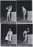 cca 1980 Budapesti éjszaka a várban, 7 db finoman erotikus fénykép, 13x9 cm / cca 1980 7 erotic photos, 13x9 cm