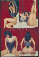 cca 1980 Csinos hölgy első portfóliójából 4 db finoman erotikus fénykép, 13x9 cm / cca 1980 4 erotic photos, 13x9 cm