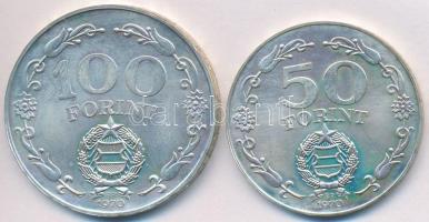 1970. 50Ft Ag + 100Ft Ag "Felszabadulás" pár T:BU Adamo EM36,37