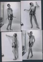 cca 1970 Páncél ingből páncél szoknya, 5 finoman erotikus fénykép, 13x9 cm / cca 1970 5 erotic photos, 13x9 cm