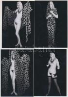cca 1970 Katica tüzet kér, 5 db finoman erotikus fénykép, 13x9 cm / cca 1970 5 erotic photos, 13x9 cm