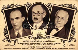 Vitéz Imrédy Béla, Gróf Teleki Pál, Kánya Kálmán