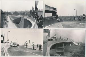 1966. október, Budapest, Az albertfalvai felüljáró átadása pillanatában, 13 db fénykép, 9x14 cm