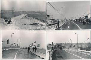 1966. október, Budapest, Az albertfalvai felüljáró átadása pillanatában, 13 db fénykép, 9x14 cm