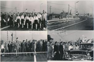 1966. október, Budapest, Az albertfalvai felüljáró átadása pillanatában, 13 db fénykép, 9x14 cm