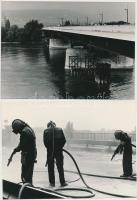 1982 Budapest, az Árpád híd felújítása, korszerűsítése, Karai Sándor felvételei, 13 db fotó, 13x18 c...
