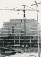 1981 Budapest, a Marx tér átépítésének novemberi állapota, Karai Sándor felvételei, 9 db fotó, 13x18 cm