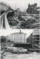 1981 Budapest, a Marx tér átépítésének novemberi állapota, Karai Sándor felvételei, 9 db fotó, 13x18...