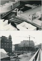 1981 Budapest, a Marx tér átépítésének novemberi állapota, Karai Sándor felvételei, 9 db fotó, 13x18...