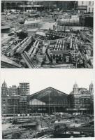 1981 Budapest, a Marx tér átépítésének novemberi állapota, Karai Sándor felvételei, 9 db fotó, 13x18...