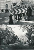 1981 Budapest, Marx tér, a felüljáró elkészült, az átadás előtti pillanatokról Karai Sándor készített fotókat az új létesítményről, 13 db fotó, 13x18 cm
