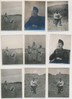 cca 1931 Bónis László felvételei katonai kiképzéséről és a katona társakról, 21 db fénykép a szerző hagyatékából, 4x6 cm és 5x8 cm közötti méretekben