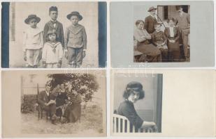 cca 1900-1940 Privát fényképek fotólapként felhasználva, megírva, postázva, 13 db fotólap, 14x9 cm