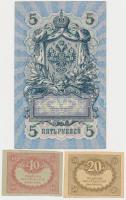 Orosz Birodalom 1917. 20R + 40R + 1909-1912. (1909) 5R szign.: Konshin T:III
Russian Empire 1917. 2...
