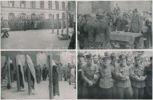 1946 Nyilvános akasztások, háborús bűnösök kivégzése a börtön udvarán, Rózsa György fotóriporter hagyatékában őrzött korabeli negatívokról készült későbbi nagyítások, 13 db fotó, 9x14 cm