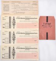 Budapest ~1920-1930. "A Pesti Magyar Kereskedelmi Bank Budapest" kitöltetlen csekk (3x) so...