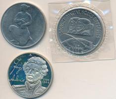 1980. 100Ft Ni "Szovjet-magyar közös űrrepülés" + 1981. 100Ft Ni "FAO" + 1990. 100Ft alpakka "Fáy András" T:BU,PP