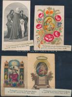 cca 1830-1900 Gyónási cédulák (1830-33), 4db, +szentképek (köztük metszetek is), 4db, cca 12x9cm