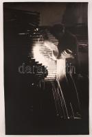 cca 1960 Medgyesi László kecskeméti fotóművész Licht und Schatten című, feliratozott vintage fotóművészeti alkotása, 40x25 cm