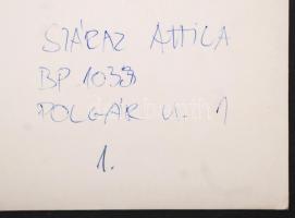 cca 1970 Száraz Attila: Háló, feliratozott vintage fotóművészeti alkotás, 40x30 cm