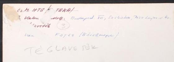 cca 1975 Kalocsai Rudolf: Téglavetők, feliratozott vintage fotóművészeti alkotás, 40x30 cm