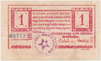 Esztergom 1919. 1K "Esztergomi Pénzintézetek Utalványa" T:III