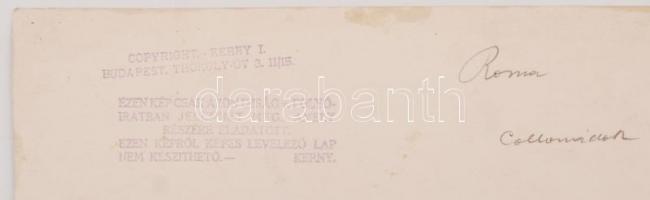 cca 1930 Kerny István (1879-1963): Róma, pecséttel jelzett, feliratozott vintage fotóművészeti alkot...