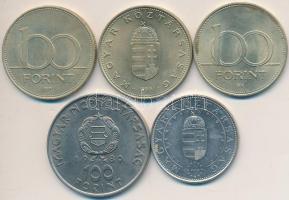 1980. 100Ft "Szovjet-magyar közös űrrepülés" + 1994-1995. 100Ft (3x) + 2004. 50Ft "Magyarország az EU tagja" T:BU,2