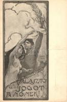 Választójogot a Nőnek! / Hungarian feminist suffrage propaganda s: Pogány