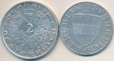 Ausztria 1928. 2Sch Ag "Schubert" + 1958. 10Sch Ag T:2-
Austria 1928. 2 Schilling Ag &quo...