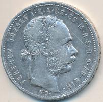 1881KB 1Ft Ag "Ferenc József / Középcímer" T:2-,3 Adamo M15