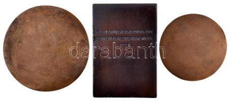 ~1970-1980. 3db Br szocreál plakett: "De elvtársaim! Ez az a munkásság, mely osztályharcban vas...