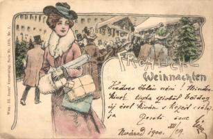 Christmas, lady, Ed. Arenz' Kunstverlag Serie Nr. 1275. Nr. 7.  (EK)