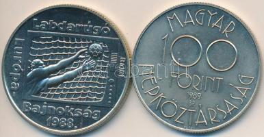 1988. 100Ft alpakka "Labdarúgó EB" + 1989. 100Ft alpakka "Labdarúgó VB - Kézfogás" T:BU
