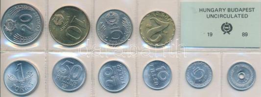 1989. 2f-20Ft 10db klf érmés forgalmi sor fóliatokban T:1