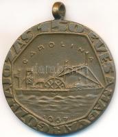 1967. "150 éves a magyar gőzhajózás - Carolina / MHRT Hunyadi" Br emlékérem füllel (30mm) T:1
